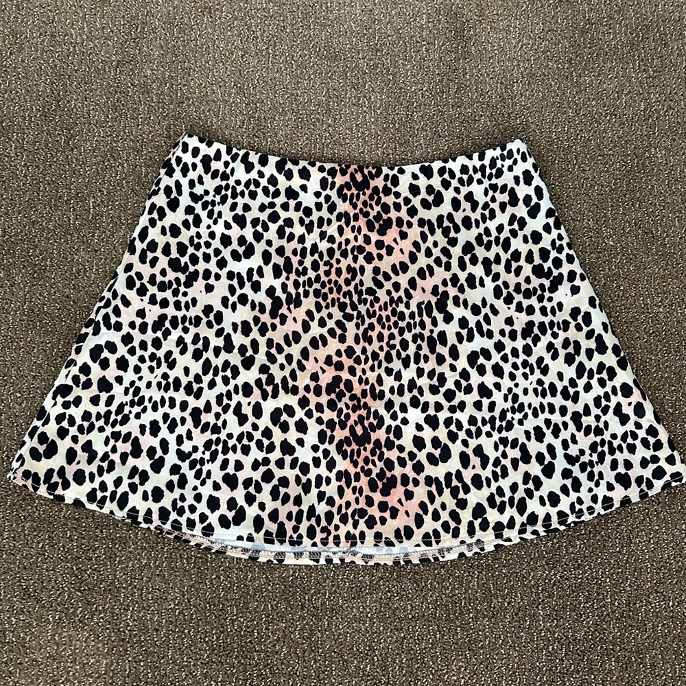 Princess Polly Black and White Skater Mini Skirt